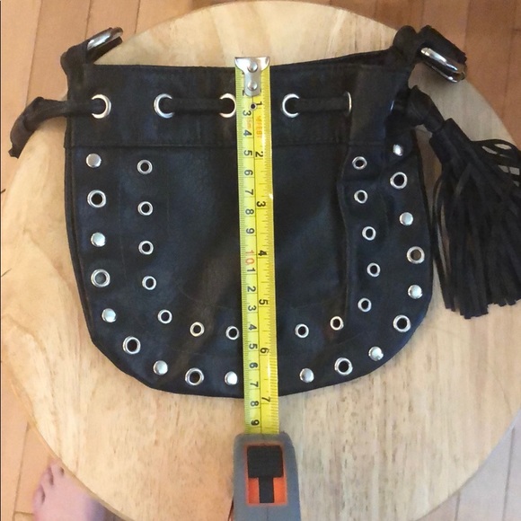 Black Studded Cross Body Giannini Bag - Picture 10 of 11